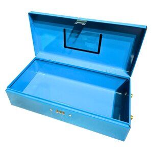 NYLIC New York Life Insurance Company Blue Metal Combination Safe Security Box